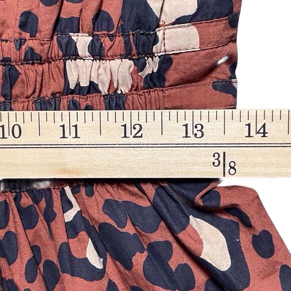 Anthropologie Maeve Somerset Maxi Dress Leopard Print Poplin Size Small Brown - Picture 14 of 16